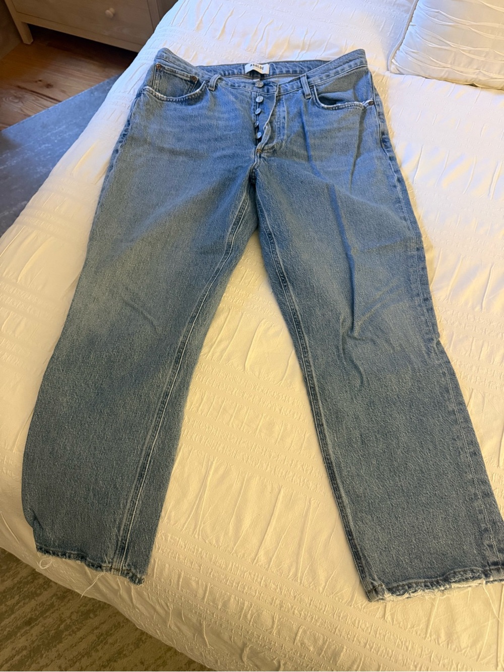 Agolde Light Blue Cropped Ankle Jeans - Riley Crop